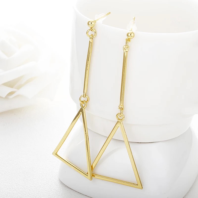 Geometric Triangle Long Stud Earrings 15$